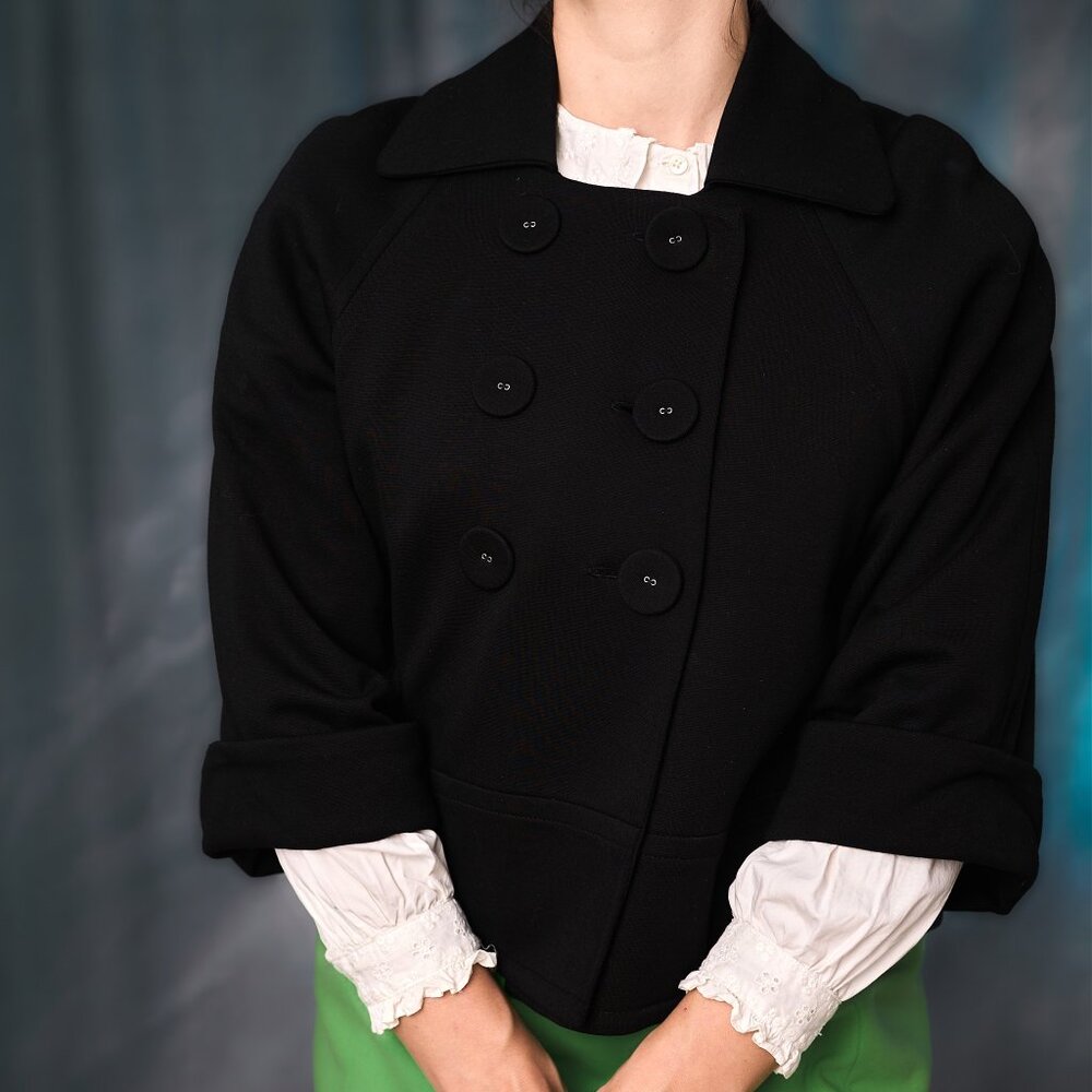 Light Wool Bolero Jacket by Light with big vintage buttons and vintage 60's look